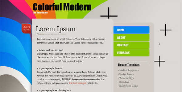 Colorful Modern Blogger Template