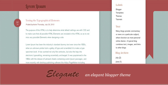 Elegante Blogger Template