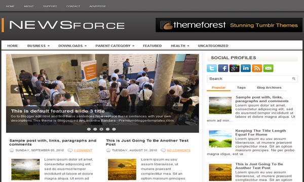 NewsForce Blogger Template