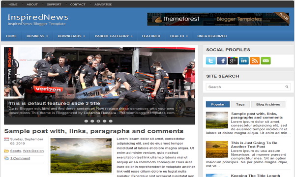 InspiredNews Blogger Template