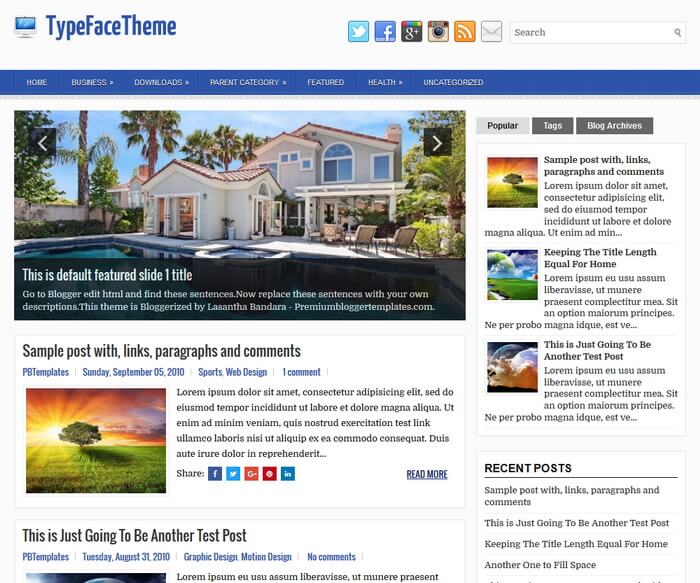 TypeFace Blogger Template